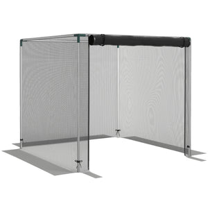 4' x 4' Crop Cage, Plant Protection Tent with Zippered Door and Galvanized Steel Frame, Fruit Cage Netting Cover for Garden, Yard, Lawn, Black