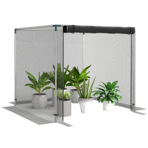 4' x 4' Crop Cage, Plant Protection Tent with Zippered Door and Galvanized Steel Frame, Fruit Cage Netting Cover for Garden, Yard, Lawn, Black