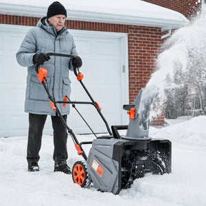 40V 18" Cordless Snow Blower with PU Auger, 1400W Brushless Motor, 12" Depth, Includes Two 4.0Ah Batteries & Fast Charger, 21.3ft Max Throw Distance, 180° Rotatable Chute, Wheels for Driveway