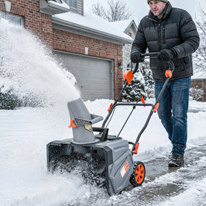 40V 18" Cordless Snow Blower with PU Auger, 1400W Brushless Motor, 12" Depth, Includes Two 4.0Ah Batteries & Fast Charger, 21.3ft Max Throw Distance, 180° Rotatable Chute, Wheels for Driveway