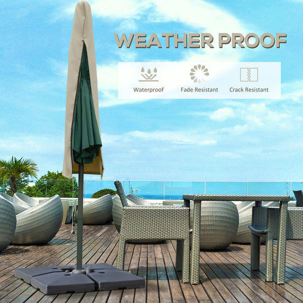 Patio Umbrella Cover, Outdoor Garden Parasol Cover with Zipper for 6.6-13FT Parasol, Khaki