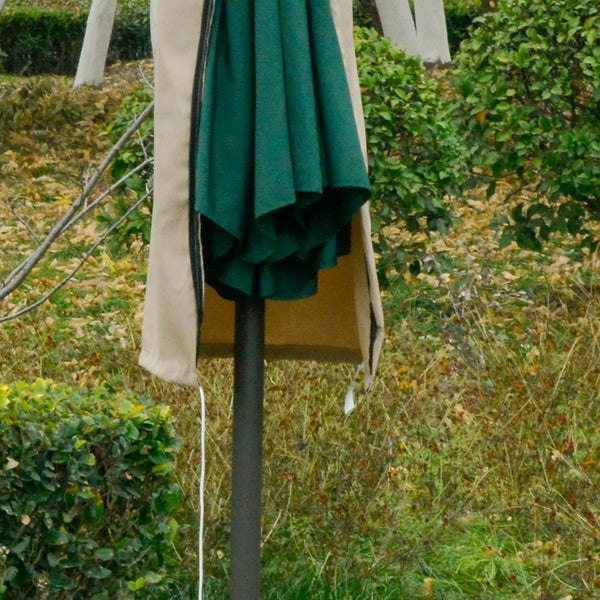 Patio Umbrella Cover, Outdoor Garden Parasol Cover with Zipper for 6.6-13FT Parasol, Khaki