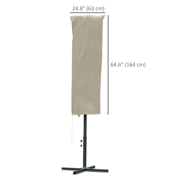 Patio Umbrella Cover, Outdoor Garden Parasol Cover with Zipper for 6.6-13FT Parasol, Khaki