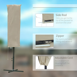 Patio Umbrella Cover, Outdoor Garden Parasol Cover with Zipper for 6.6-13FT Parasol, Khaki