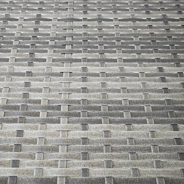 Half Round Side Table, PE Rattan Narrow Coffee Table with Metal Frame for Patio, Garden, Balcony, 39.4" x 19.7" x 29.1", Grey