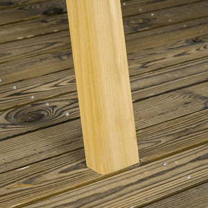 2-Seat orch Swing with Stand, Wooden Patio Swing Chair with Side Tables and Metal Chains, Outdoor Hanging Bench for Garden, Poolside, Backyard, Natural Wood