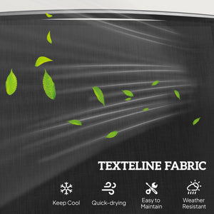 Double Patio Glider Chair with Glass Top Center Table, Outdoor Glider Loveseat with High Back,  All Weather Breathable Mesh Fabric for Garden, Backyard, Deck, Black