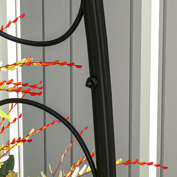 Steel Garden Arch Trellis, 7.5FT High x 4FT Wide Metal Garden Arbor for Climbing Plants, Roses, Vines, Outdoor Wedding Arch for Bridal Party, Ceremony, Decoration, Black