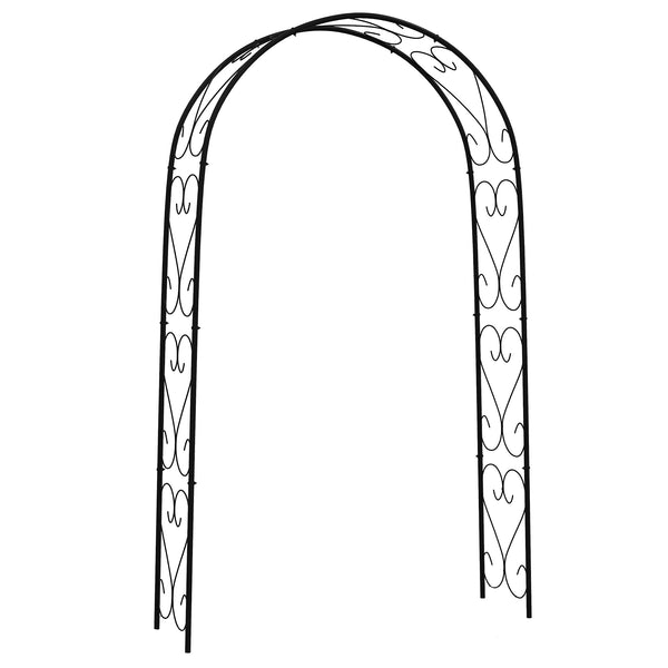 Steel Garden Arch Trellis, 7.5FT High x 4FT Wide Metal Garden Arbor for Climbing Plants, Roses, Vines, Outdoor Wedding Arch for Bridal Party, Ceremony, Decoration, Black