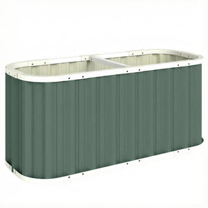 Galvanized Raised Garden Bed, 5' x 2' x 2' Deep Rot Planter Box with Gloves and Plant Labels, Metal Outdoor Garden Bed for Flowers, Herbs and Vegetables, Light Green