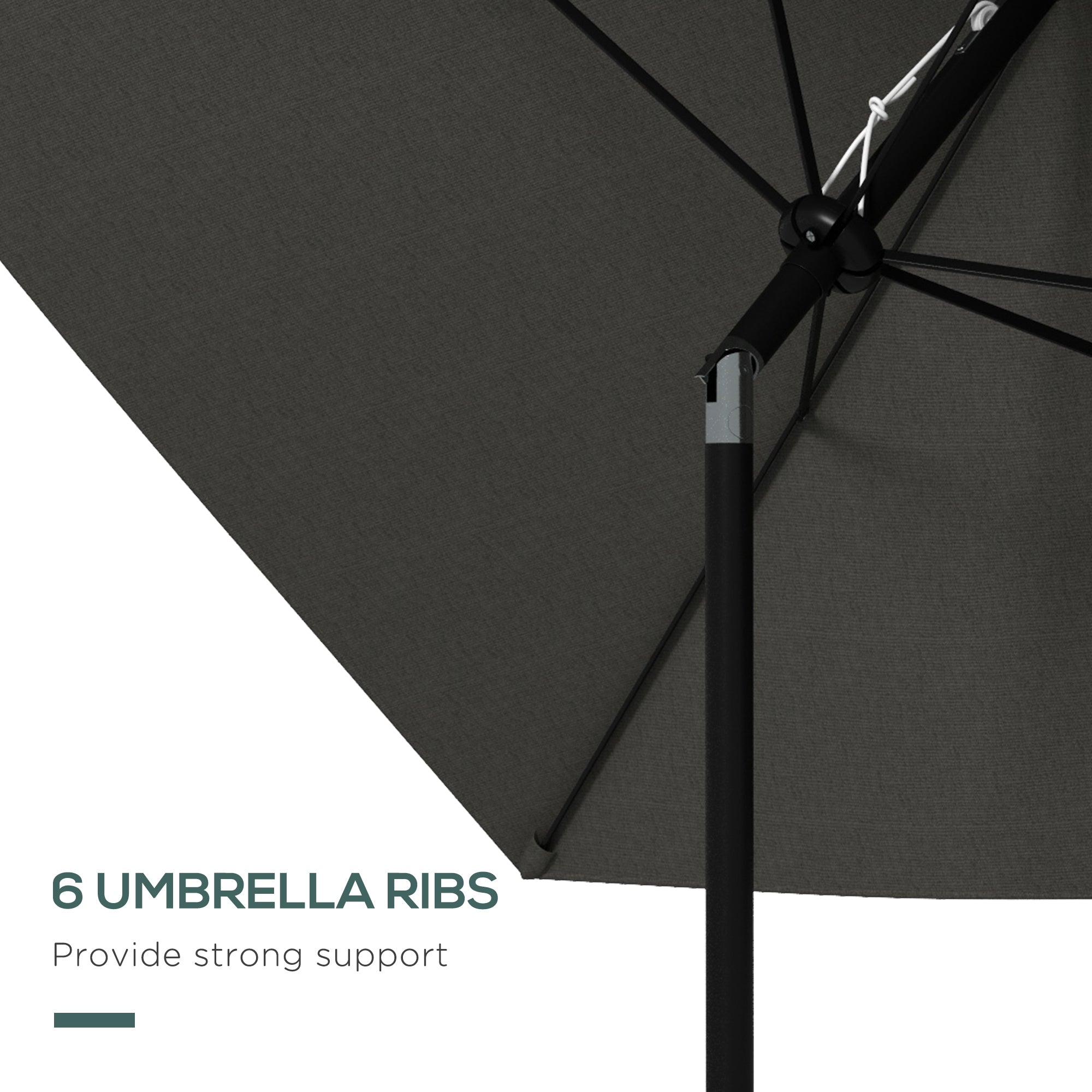 Outsunny Patio Umbrella: 6.5x10, Dark Gray, Rectangular with Crank and Push Button Tilt for Outdoor Shade Outsunny Patio Umbrella: 6.5x10, Dark Gray, Rectangular with Crank and Push Button Tilt for Outdoor Shade