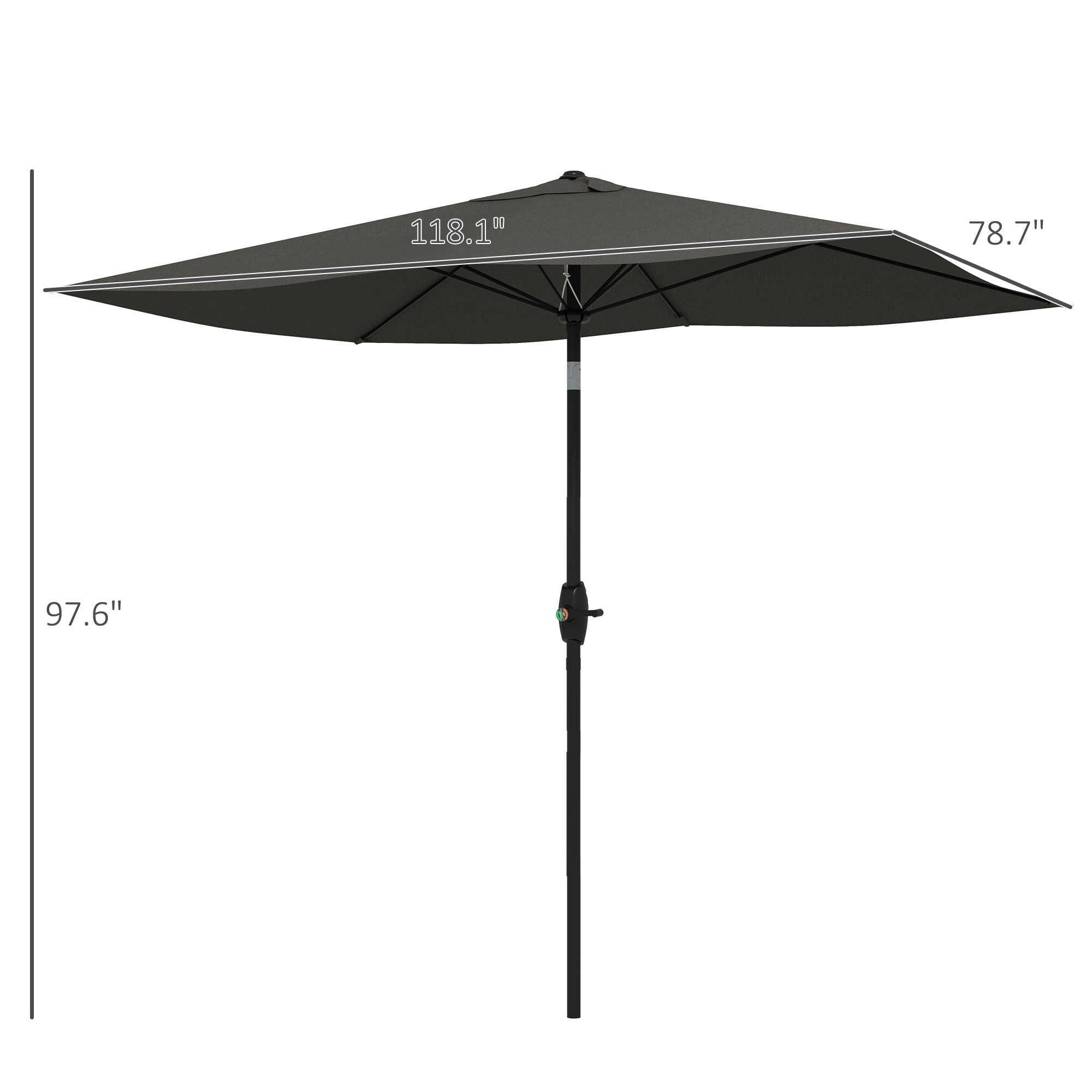 black market patio umbrella Outsunny Stylish 6.5' x 10' Patio Umbrella with Crank & Tilt