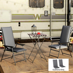 Patio Chair Cushions Set of 2 with Ties and Adjustable Band, UPF50+ Fade Resistant Yarn-Dyed Polyester Outdoor Seat Cushions, High Back Patio Replacement Pads, Dark Grey