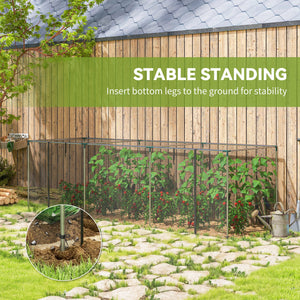 12' x 4' Crop Cage, Plant Protection Tent with Zippered Door and Galvanized Steel Frame, Fruit Cage Netting Cover for Garden, Yard, Lawn, Black