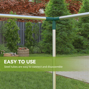 12' x 4' Crop Cage, Plant Protection Tent with Zippered Door and Galvanized Steel Frame, Fruit Cage Netting Cover for Garden, Yard, Lawn, Black