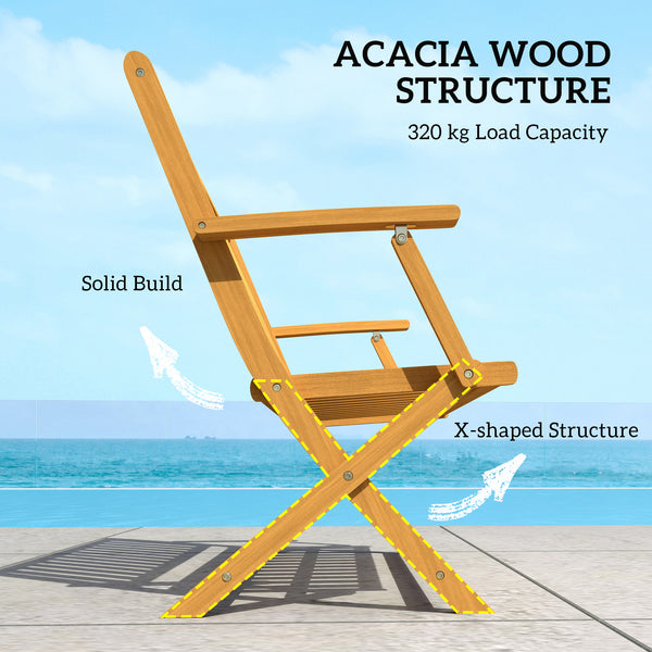 Outdoor Bench, 46.5 inches Foldable Acacia Wood Loveseat with Backrest and Armrests, 705 lbs. Weight Capacity Garden Bench for Outdoors, Patio, Porch, Park, Teak
