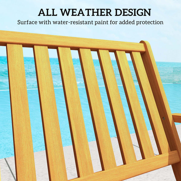 Outdoor Bench, 46.5 inches Foldable Acacia Wood Loveseat with Backrest and Armrests, 705 lbs. Weight Capacity Garden Bench for Outdoors, Patio, Porch, Park, Teak
