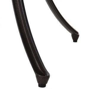 5 Pieces Garden Dining Set for 4, Cast Aluminium Outdoor Dining Set with 4 Armchairs and Round Dining Table with Parasol Hole, Garden Furniture Set, Brown