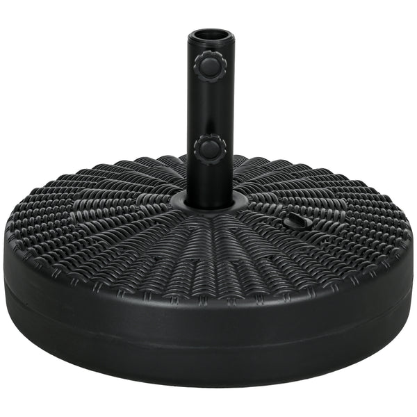 eliteshade patio market portable umbrella base pole holder Outsunny Umbrella Stand: Round, Fillable Base for 1.5", 2" Poles in Black for Lawn and Deck Stability