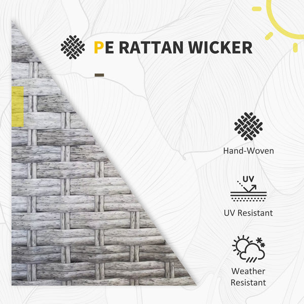 5 Pieces PE Rattan Garden Furniture Set, 4 Seater Garden Corner Sofa Set with Glass Coffee Table, Wicker Outdoor Furniture Set with Cushions for Patio Deck, Grey