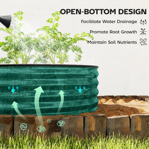 Galvanised Raised Beds for Garden, Metal Elevated Planter Box with Safety Edging, Easy DIY for Growing Flowers, Herbs, Succulents, 180 x 90 x 30cm, Light Green