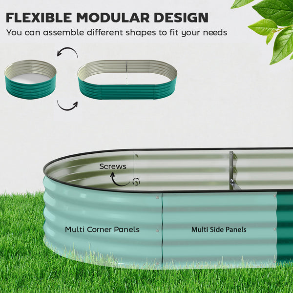 Galvanised Raised Beds for Garden, Metal Elevated Planter Box with Safety Edging, Easy DIY for Growing Flowers, Herbs, Succulents, 180 x 90 x 30cm, Light Green