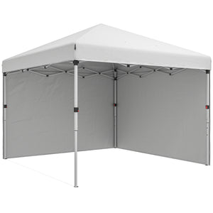 10' x 10' Pop Up Canopy Tent with Removable Sidewalls, Instant Shelter with Portable Roller Bag, 4 Sand Bags, Adjustable Height for Outdoor, Garden, Patio, White