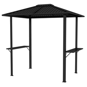 Outsunny 6' x 8' Hardtop Grill Gazebo, BBQ Gazebo with Metal Roof, Aluminum Frame and 2 Side Shelves, for Patio, Lawn, Garden