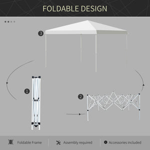 Outsunny 13' x 13' Pop Up Canopy Tent, Instant Sun Shelter, Tents for Parties, Height Adjustable for Outdoor, Garden, Patio, Parties, White