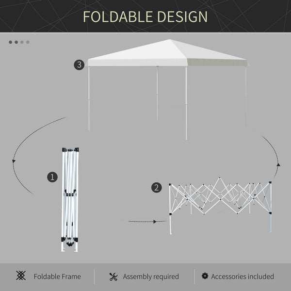 Outsunny 13' x 13' Pop Up Canopy Tent, Instant Sun Shelter, Tents for Parties, Height Adjustable for Outdoor, Garden, Patio, Parties, White