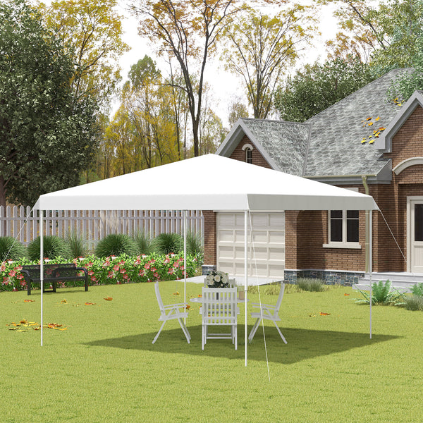 Outsunny 13' x 13' Pop Up Canopy Tent, Instant Sun Shelter, Tents for Parties, Height Adjustable for Outdoor, Garden, Patio, Parties, White