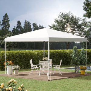 Outsunny 13' x 13' Pop Up Canopy Tent, Instant Sun Shelter, Tents for Parties, Height Adjustable for Outdoor, Garden, Patio, Parties, White