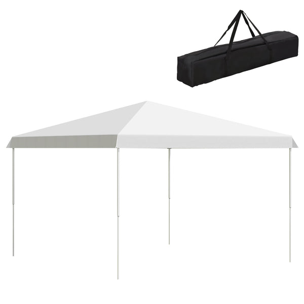 Outsunny 13' x 13' Pop Up Canopy Tent, Instant Sun Shelter, Tents for Parties, Height Adjustable for Outdoor, Garden, Patio, Parties, White