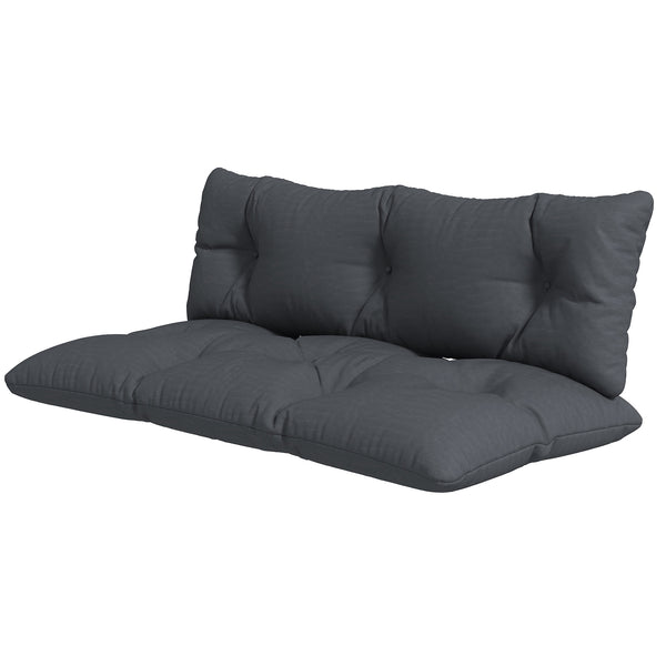 2 Seater 6" Thick Outdoor Seat Cushions with Back Cushion for Pallet, Loveseat Outdoor Furniture Cushions, Fade-Resistant Replacement Patio Cushions, Dark Grey