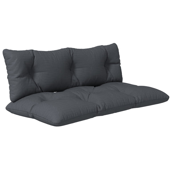 2 Seater 6" Thick Outdoor Seat Cushions with Back Cushion for Pallet, Loveseat Outdoor Furniture Cushions, Fade-Resistant Replacement Patio Cushions, Dark Grey