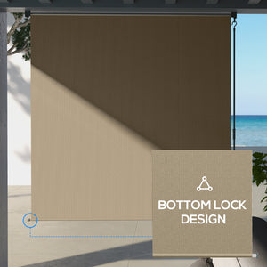6'W x 6'H Roller Shades, Outdoor Blinds Cordless Roll Up Shade for Porch Balcony Gazebo, Beige