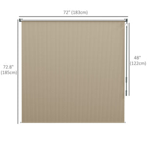 6'W x 6'H Roller Shades, Outdoor Blinds Cordless Roll Up Shade for Porch Balcony Gazebo, Beige