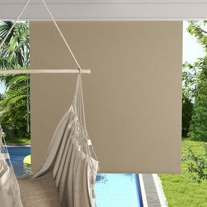 6'W x 6'H Roller Shades, Outdoor Blinds Cordless Roll Up Shade for Porch Balcony Gazebo, Beige