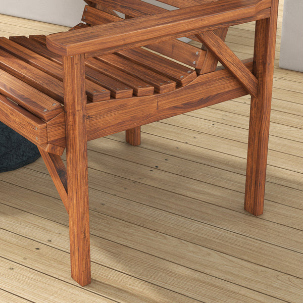 Wooden Garden Love Seat, 2 Seater Jack & Jill Companion Seat with Coffee Table and Parasol Hole, Partner Bench, Table and Chairs Set, Outdoor Furniture for Garden, Balcony, Patio, Tan