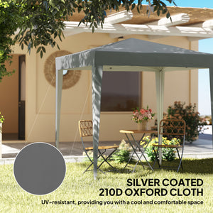 6.6'x6.6' Pop Up Canopy Tent with Sidewalls, Instant Sun Shelter Camping Gazebo with Carry Bag, for Outdoor, Garden, Patio, Grey