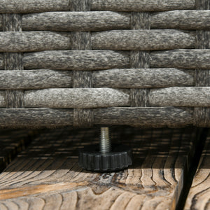 3 Pieces PE Rattan Garden Furniture Set with 10 cm Thick Cushions, 4 Seater Garden Corner Sofa Set with Glass Top Coffee Table, Outdoor Furniture for Patio, Porch, Grey