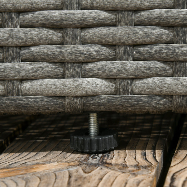 3 Pieces PE Rattan Garden Furniture Set with 10 cm Thick Cushions, 4 Seater Garden Corner Sofa Set with Glass Top Coffee Table, Outdoor Furniture for Patio, Porch, Grey