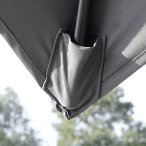 3 x 3(m) Cantilever Parasol with Aluminium Frame, Crank and Tilt, 360° Rotation, Double Top Garden Umbrella with Base and Cover, Light Grey