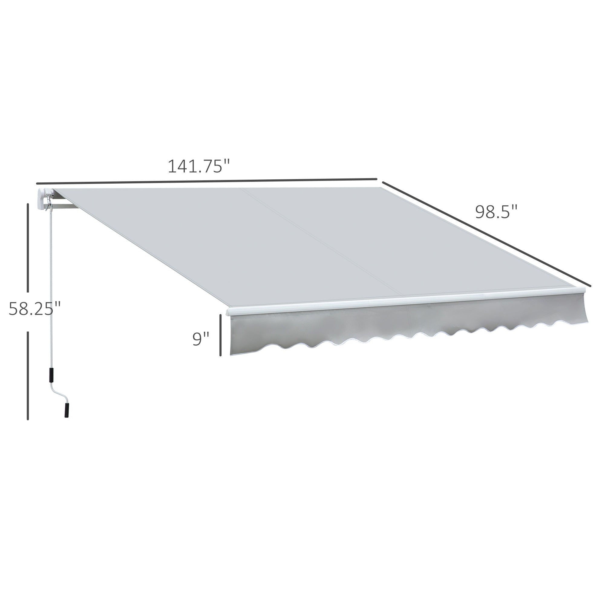Outsunny 12' x 8' Manual Patio Retractable Awnings, UV