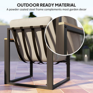 4 Piece Patio Furniture Set, Outdoor Loveseat Sofa Set with Thick Cushions and Coffee Table, Patio Conversation Set for Porch, Balcony, Deck, Light Grey