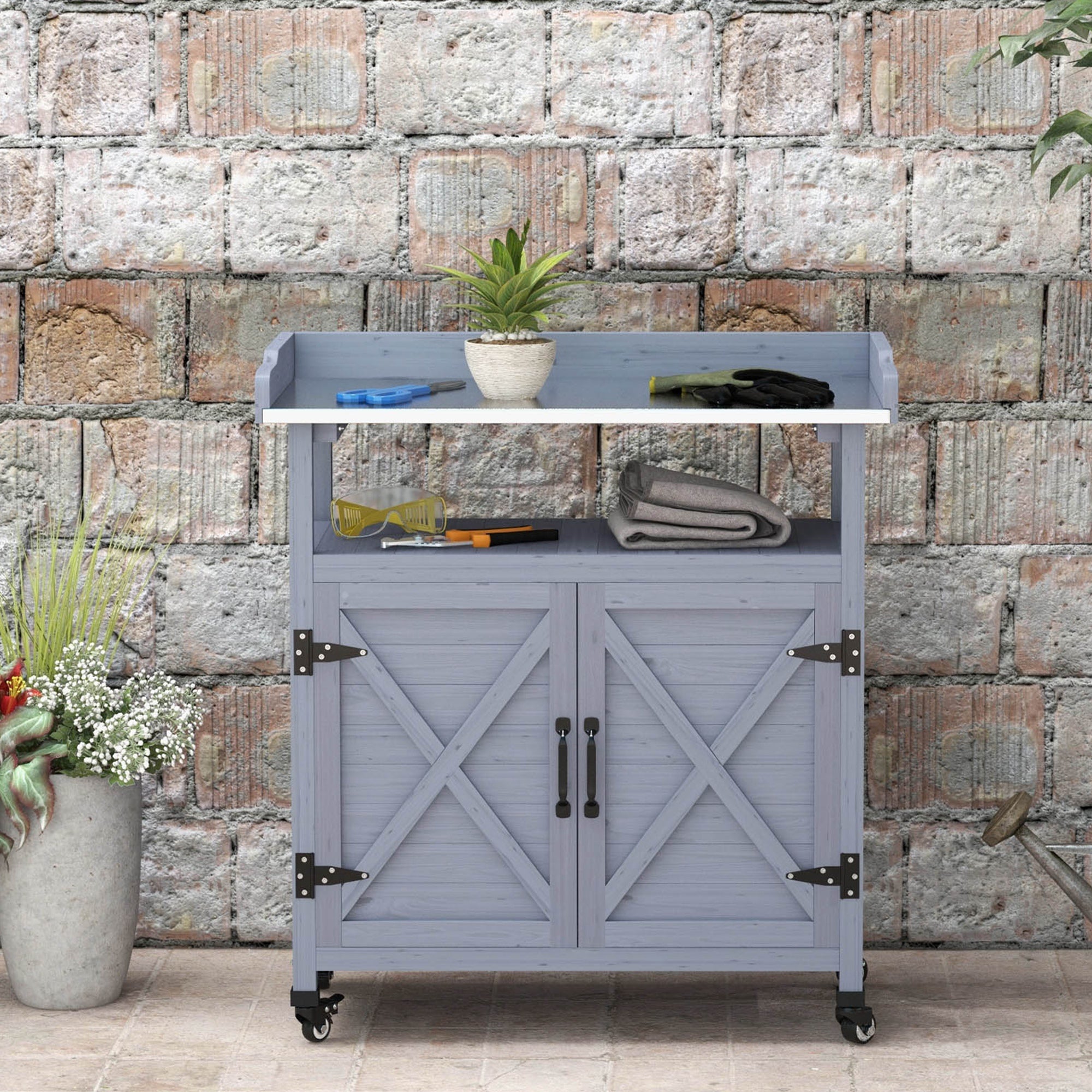 Outsunny Potting Bench - Thumbnail 5