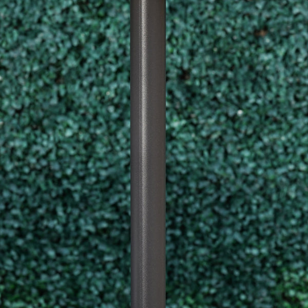 8.8 ft Patio Umbrella, Solar Powered Outdoor Market Table Umbrella with Adjustable LED Lights, Tilt and Crank for Garden, Backyard, Deck, Dark Grey