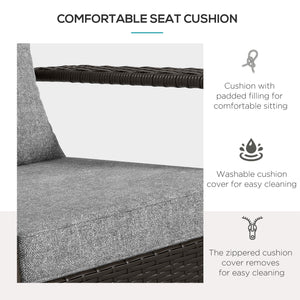 Patio Wicker Adirondack Chair, PE Rattan Outdoor Muskoka Chair, Fire Pit Chair with Cushions for Patio, Garden, Backyard, Poolside, Balcony, Deck, Grey