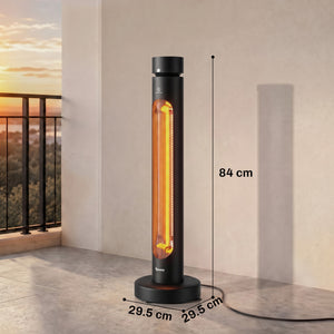2000 W Electric Infrared Patio Heater, Free Standing Oscillating Outdoor Garden Heater with Knob/Remote Control, 8 Heat Settings, 8H Timer, IP45, Tip-over Protection, Black