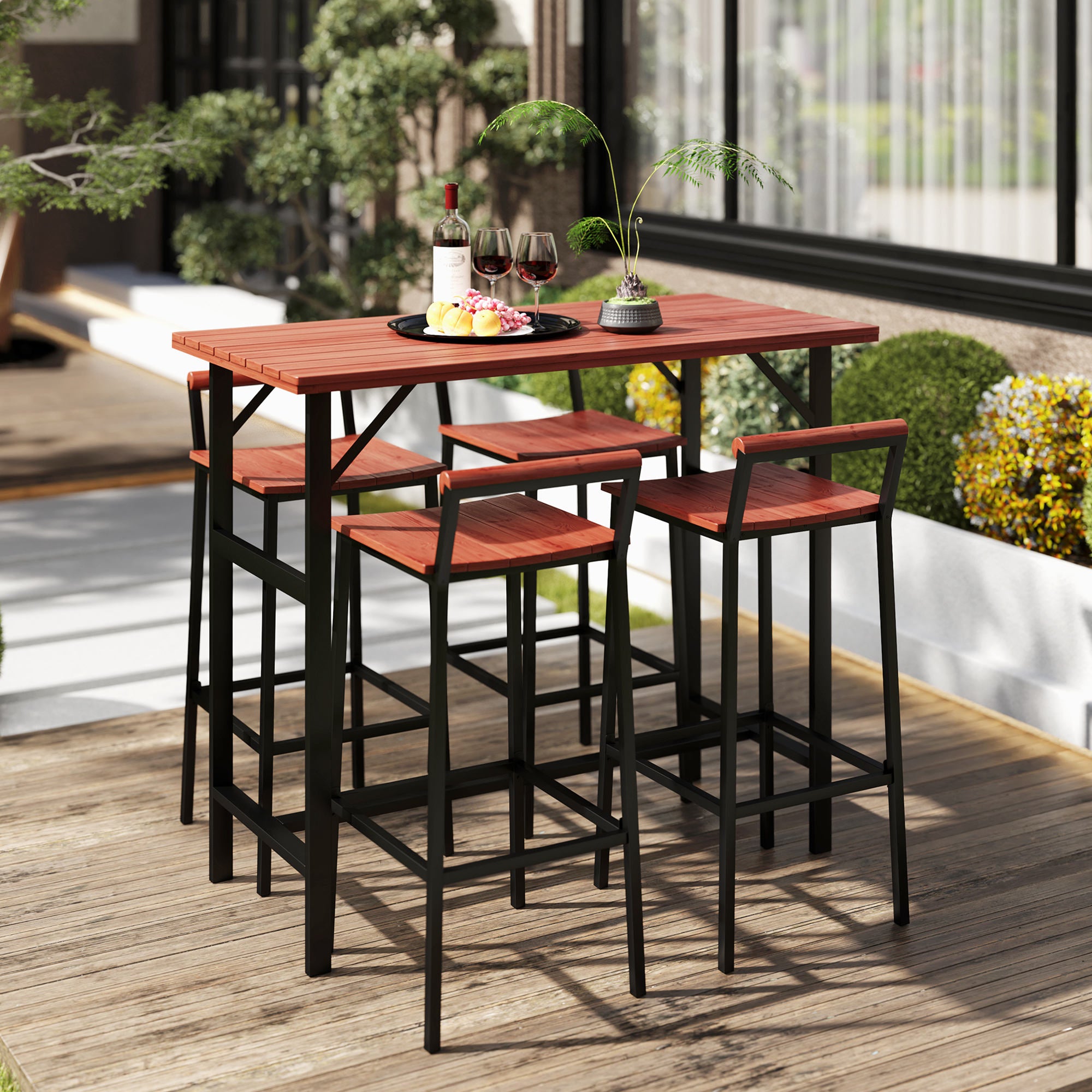 Pub Table Bar Stool Outdoor Setting Nardi Combo Outdoor Resin